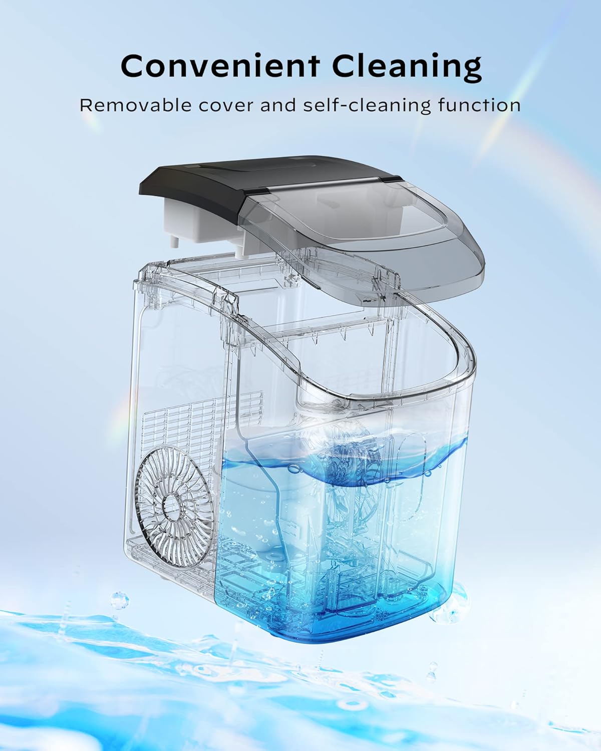 Nugget Countertop Ice Maker - Silonn Chewable Pellet Ice Machine with Self-Cleaning Function, 33lbs/24H, Ice Makers for Home Kitchen Office, Stainless Steel